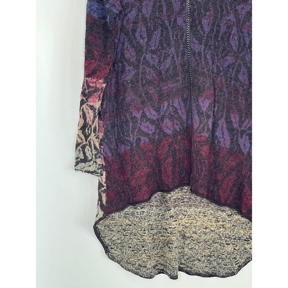 Free People Tough Love Deep V-Neck Sweater Tunic Ombre Blue Multi Oversized S - Picture 3 of 9